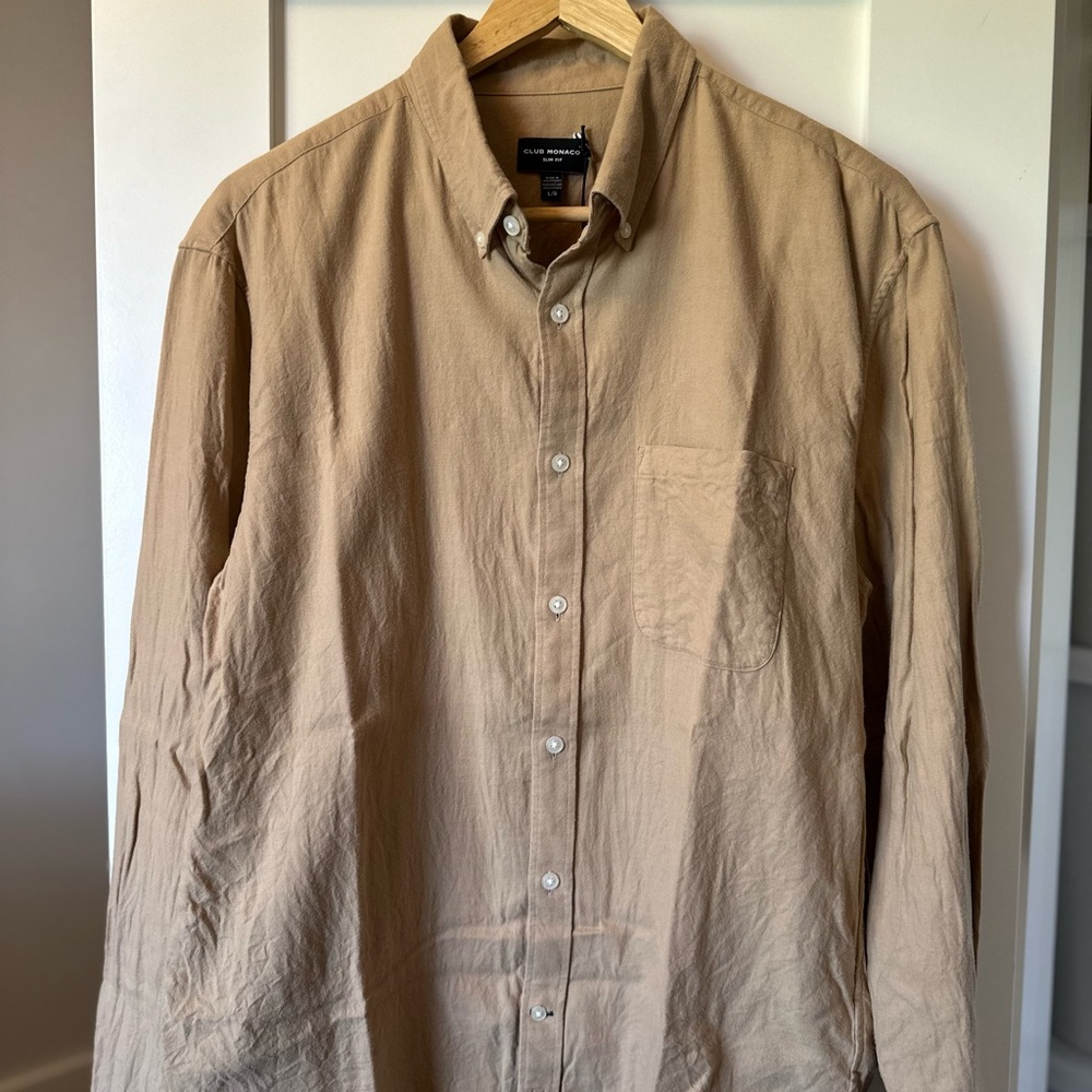 Mens CLUB MONACO Solid Flannel Shirt (NWT)
